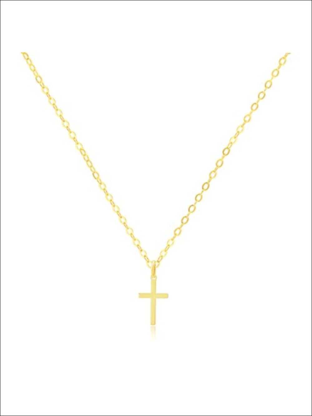 Gold Plated 925 Sterling Silver Cross Pendant Necklace Women Hypoallergenic